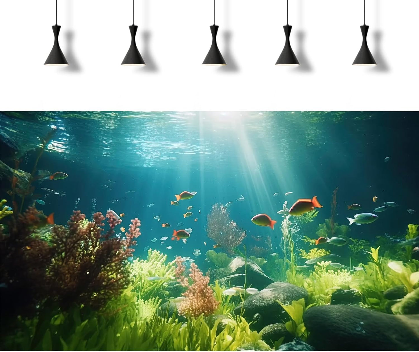 Fish Tank Background Underwater Aquarium Background Under The Sea Aquatic Plants Fish Tank Backgrounds Ocean Floor Rock Terrarium Wallpaper Tropical Fish Aquarium Reptile Tank Backgrounds 36x20in