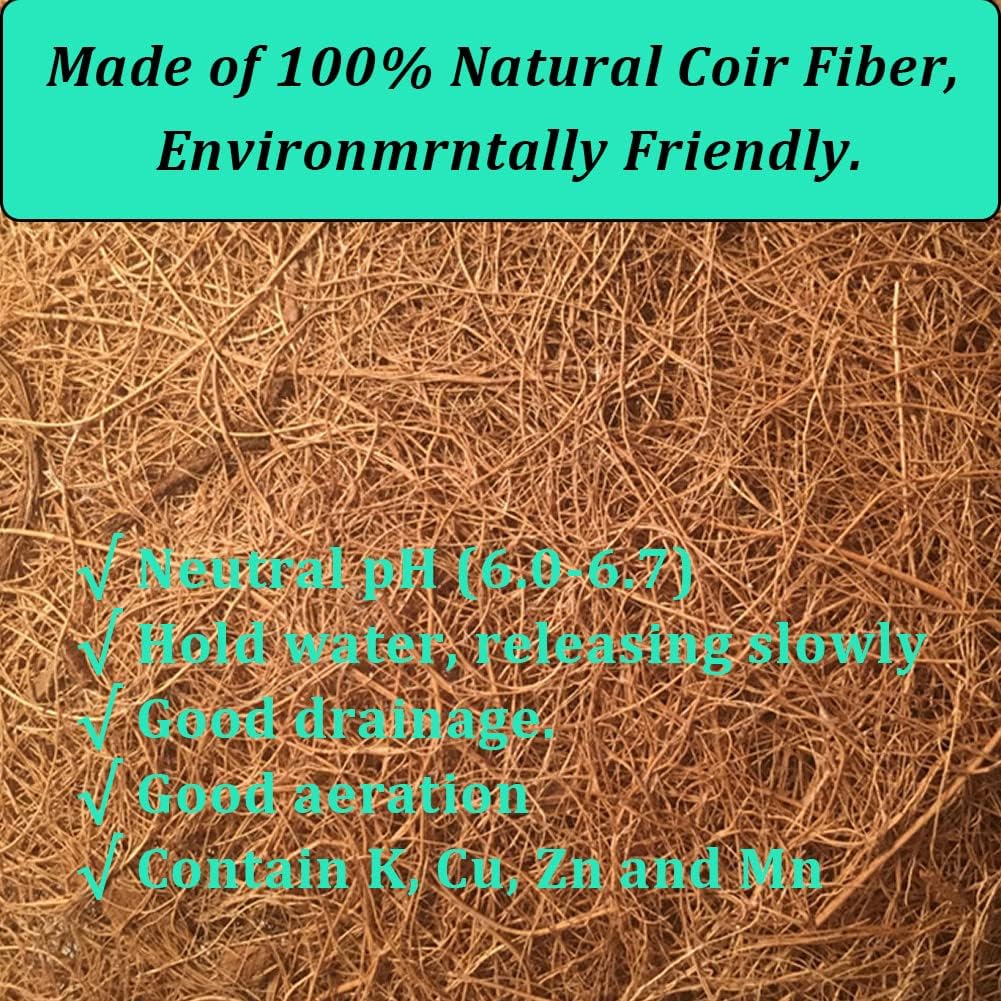16" Round Coco Liner for Hanging Planter, 4Pcs, 100% Natural Coconut Coir Liner, Promotes Air Circulation & Water Retention, Ideal for Flower Plants & Garden Decorations