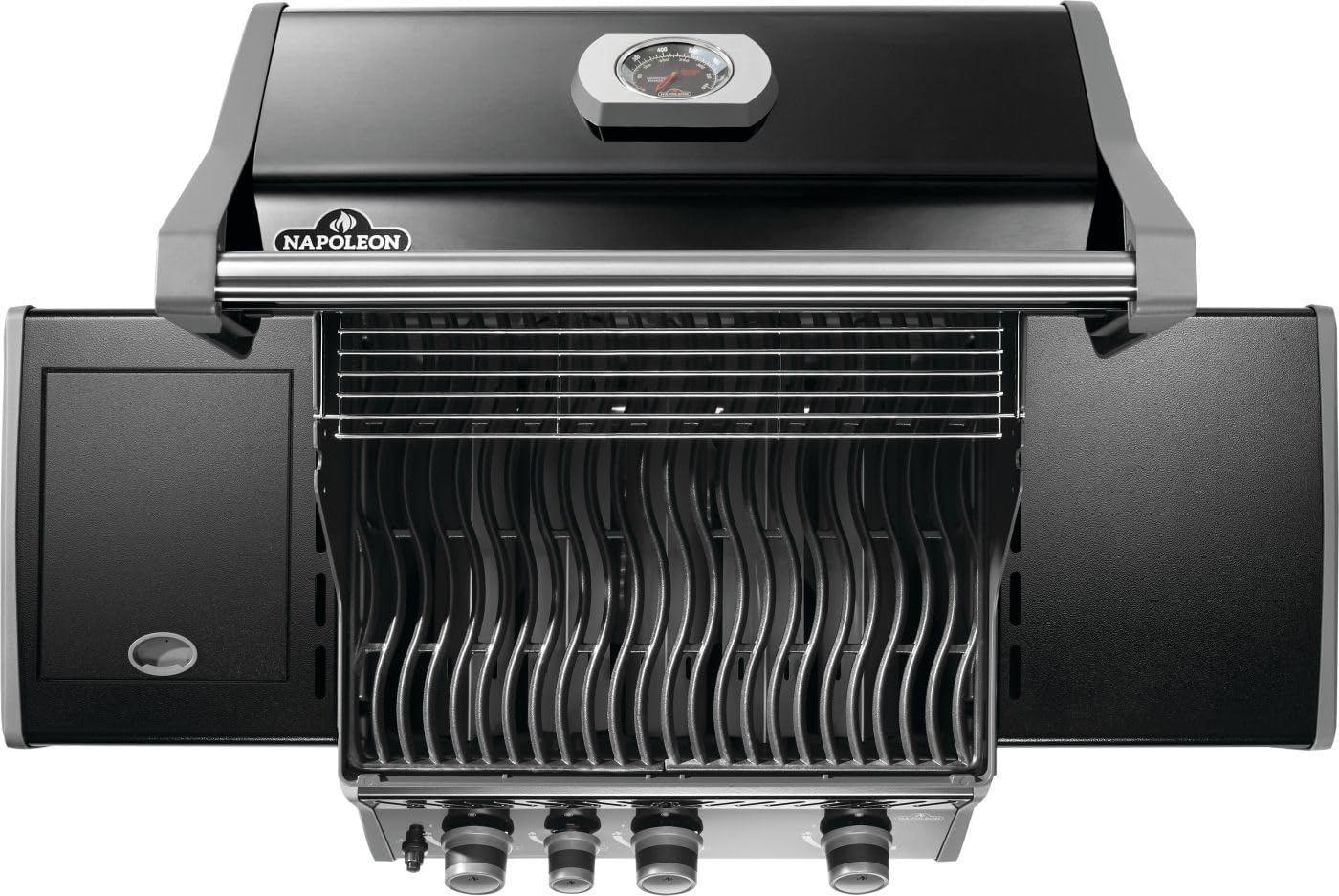 Napoleon Rogue 425 Natural Gas Grill with Range Side Burner, Black, 3 Stainless Steel Main Burners, Durable Outdoor Cooking