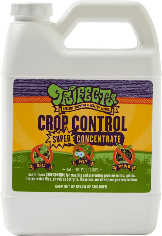 Trifecta Crop Control Super Concentrate All-in-One Natural Pesticide, Fungicide, Miticide, Insecticide, Help Defeat Spider Mites, Powdery Mildew, Botrytis, Mold, and More on Plants 16 OZ