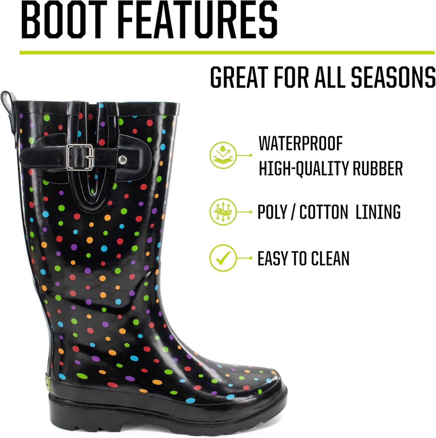 Western Chief Women's Tall Waterproof Rain Boot Outdoor Garden Shoes