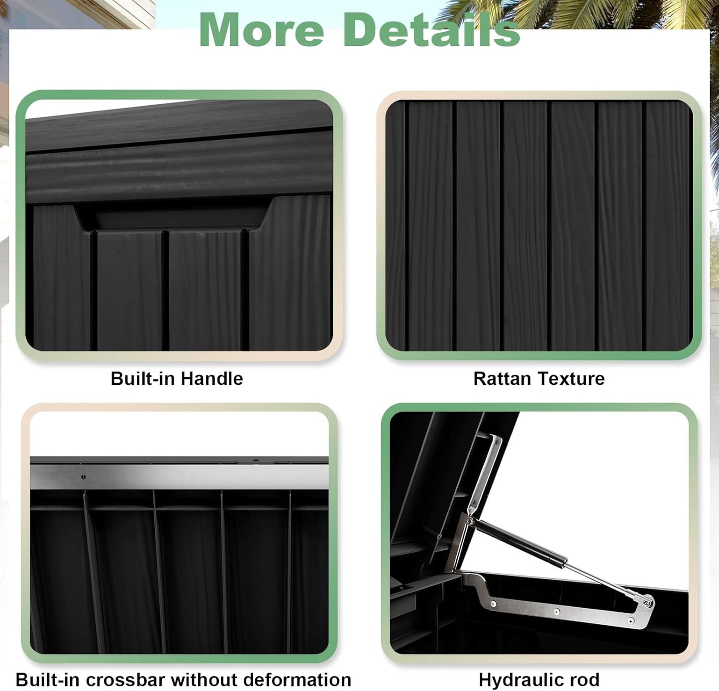 DRATO 80 Gallon Large Deck Box, Outdoor Storage Box for Patio Furniture, Patio Cushions, Gardening Tools, Pool Supplies 480lbs Weight Capacity,Waterproof Resin Storage Boxes