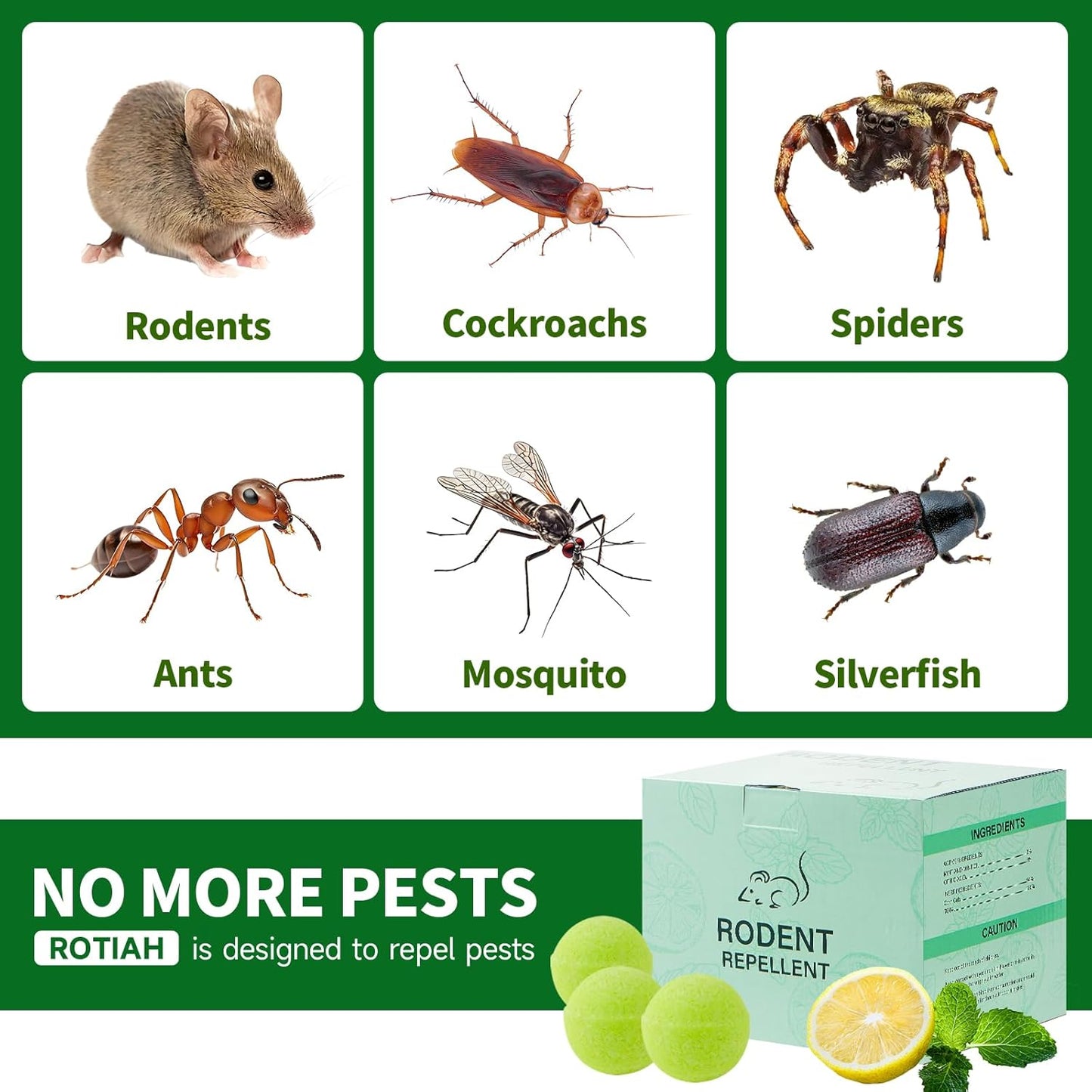 Pest Rodent Repellent, 48 Pack Peppermint Oil Repellent for Mouse, Roach, Rodent, Mice, Rats, Spider, Ant, Pest Control Indoor & Outdoor Use, Natural Mouse Deterrent Replace Traps Family & Pet Safe