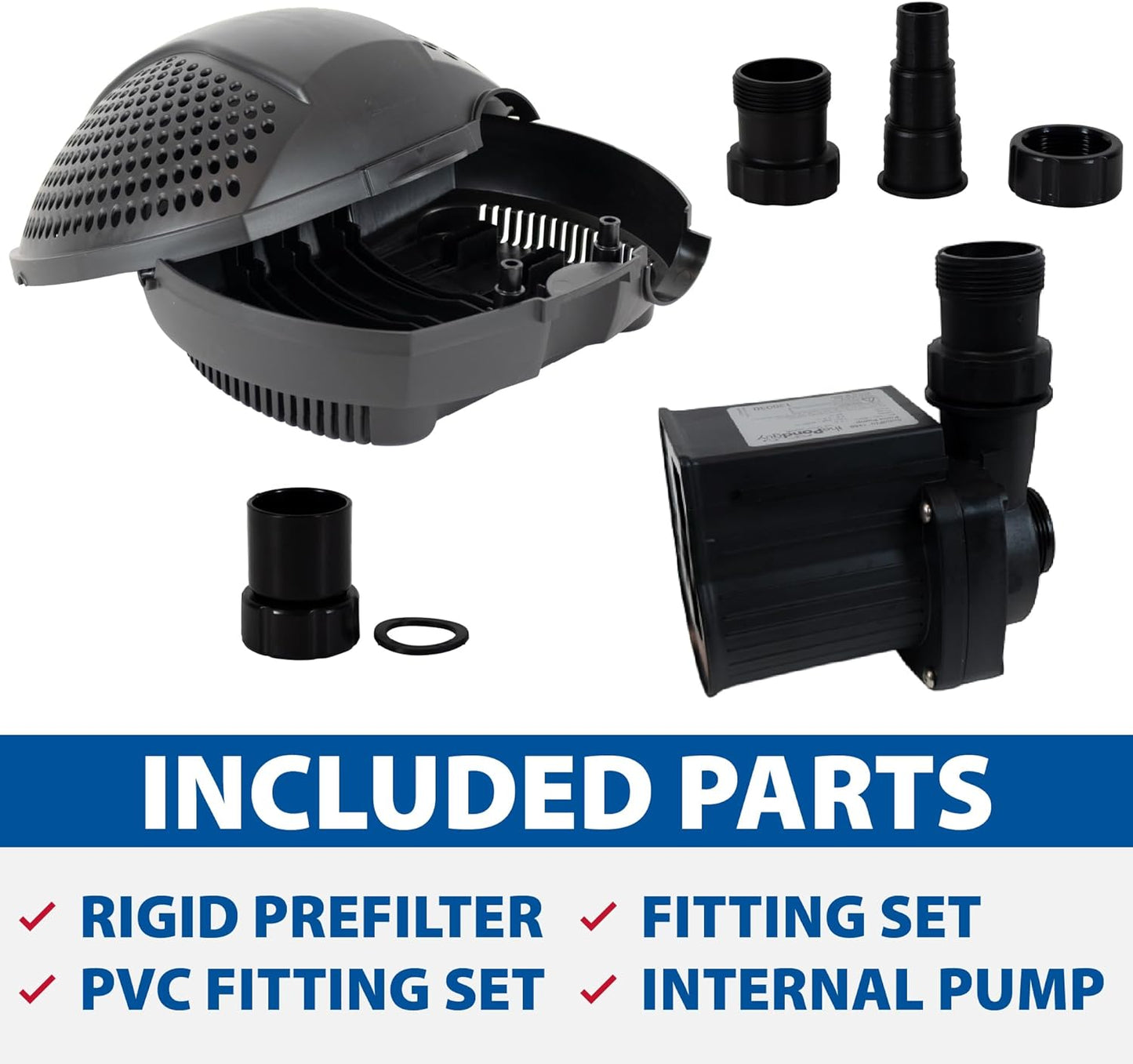 The Pond Guy SolidFlo G2 Submersible Pump for Small Ponds, Water Gardens & Waterfalls, Quiet, Durable, and Efficient Flow, Easy DIY Setup, 1250 GPH