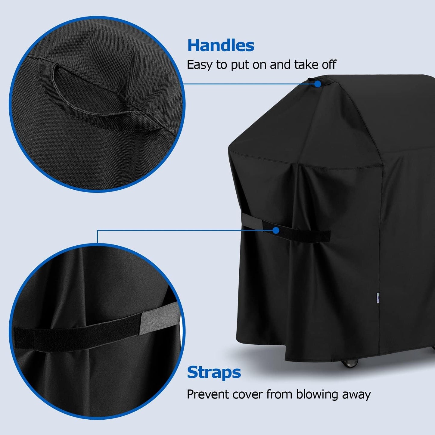 SunPatio 58 Inch Outdoor Grill Cover, Compatible for Weber Genesis II, Genesis 300 and II LX 300 Series Gas Grills, Heavy Duty Waterproof Barbecue Cover, Compared to Weber 7130, 58"W x 25"D x 44.5"H