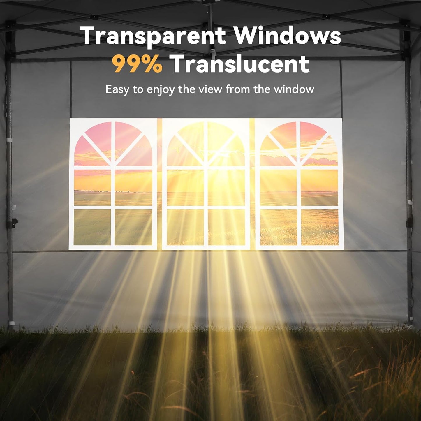 COBIZI 10x10 Pop up Canopy Tent Heavy Duty with 4 Sidewalls, Easy Set-up Commercial Outdoor Party Tent, 100% Waterproof Wedding Canopy Gazebo, 3 Height Adjustable with Wheeled Bag,Dark Gray