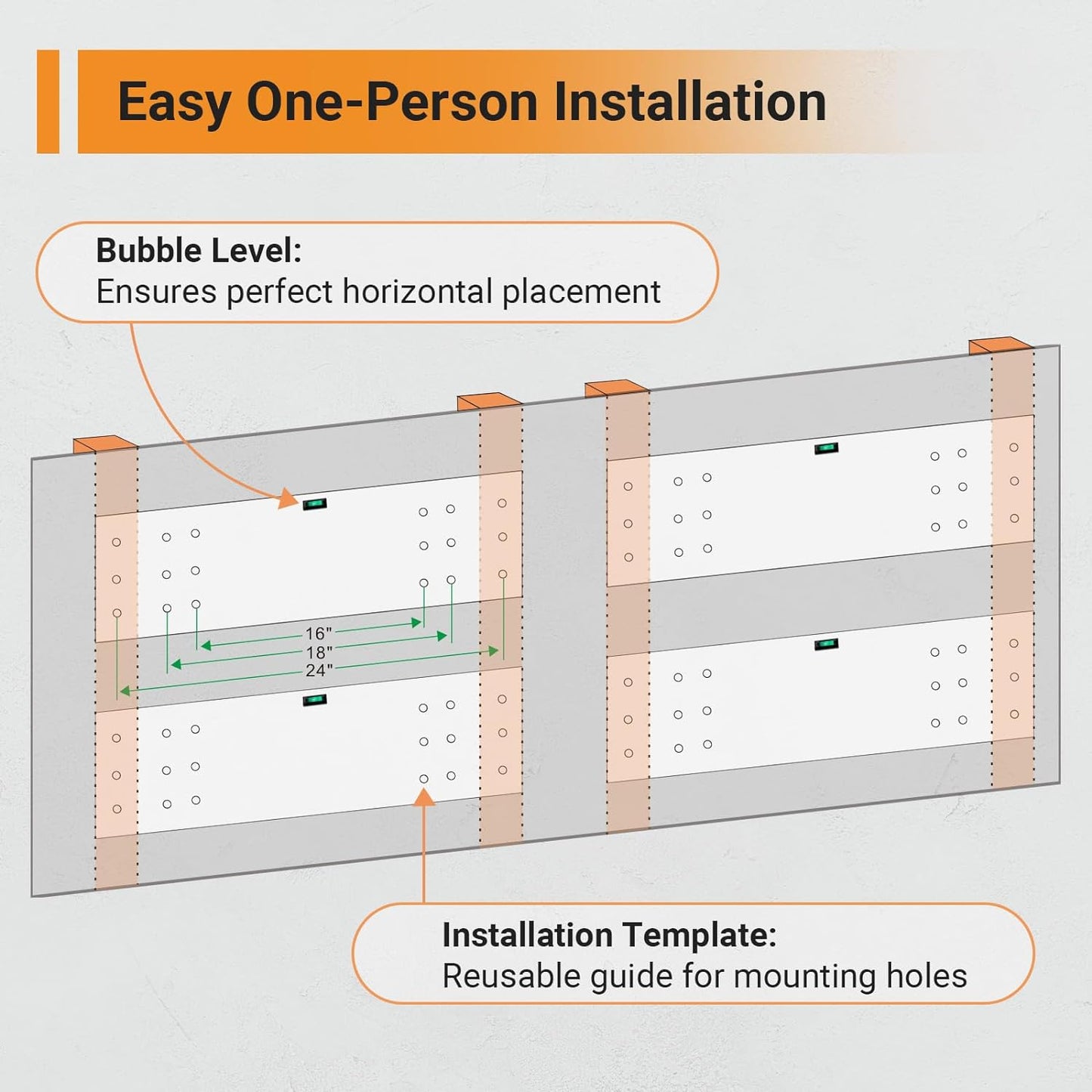 1x6 ft Garage Shelving, 2-Pack Wall-Mounted Shelves for Garage, Kitchen, Pantry Storage, 600 lbs Total Load Capacity Wall Shelving, White