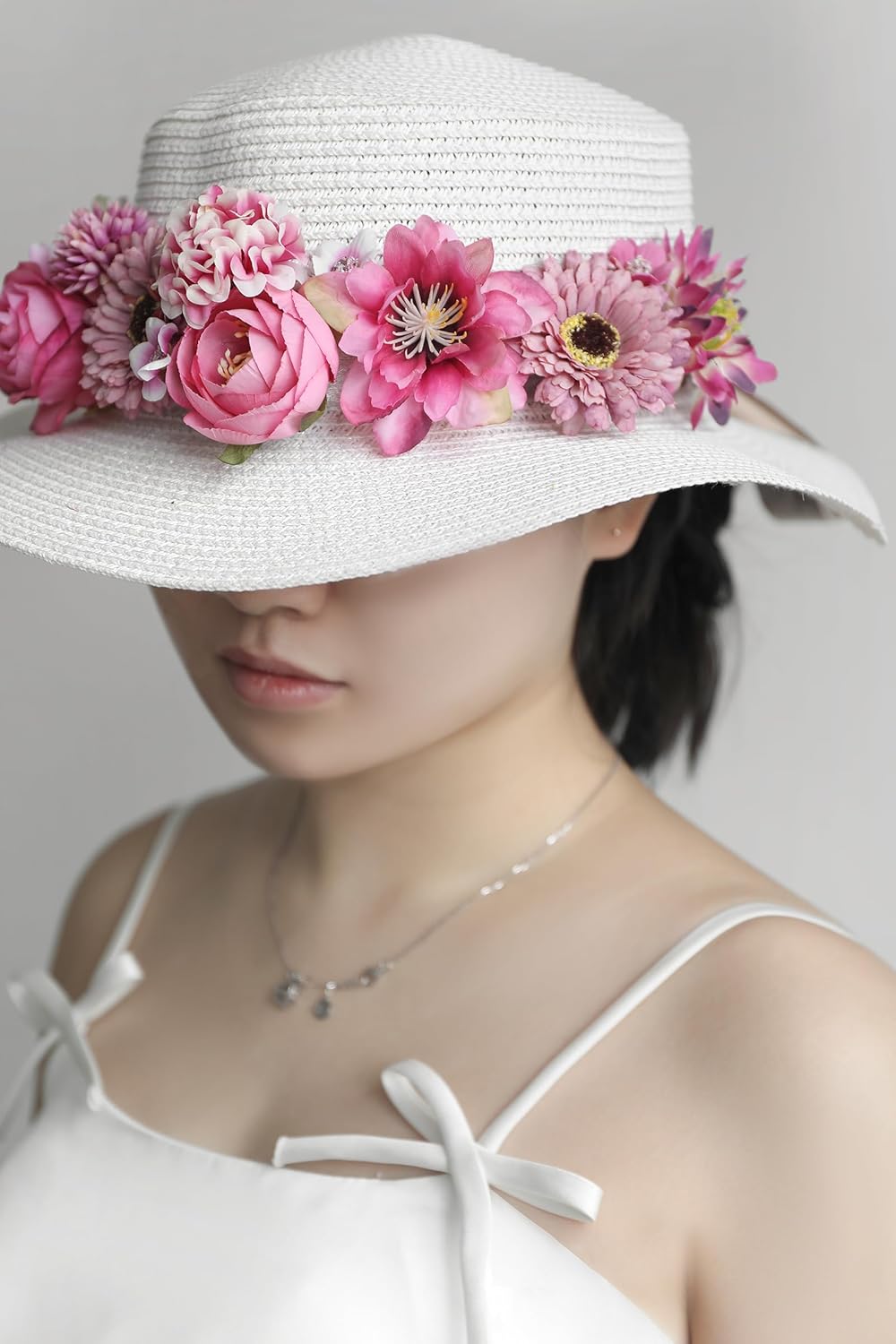 YYHUAWU Faux Flower Heads Mini Artificial Flower Heads Fake Peony Daisy Rose Flowers Multicolor Small Silk Daisy Flower Heads for Craft Garland Wedding Party DIY Home Decoration