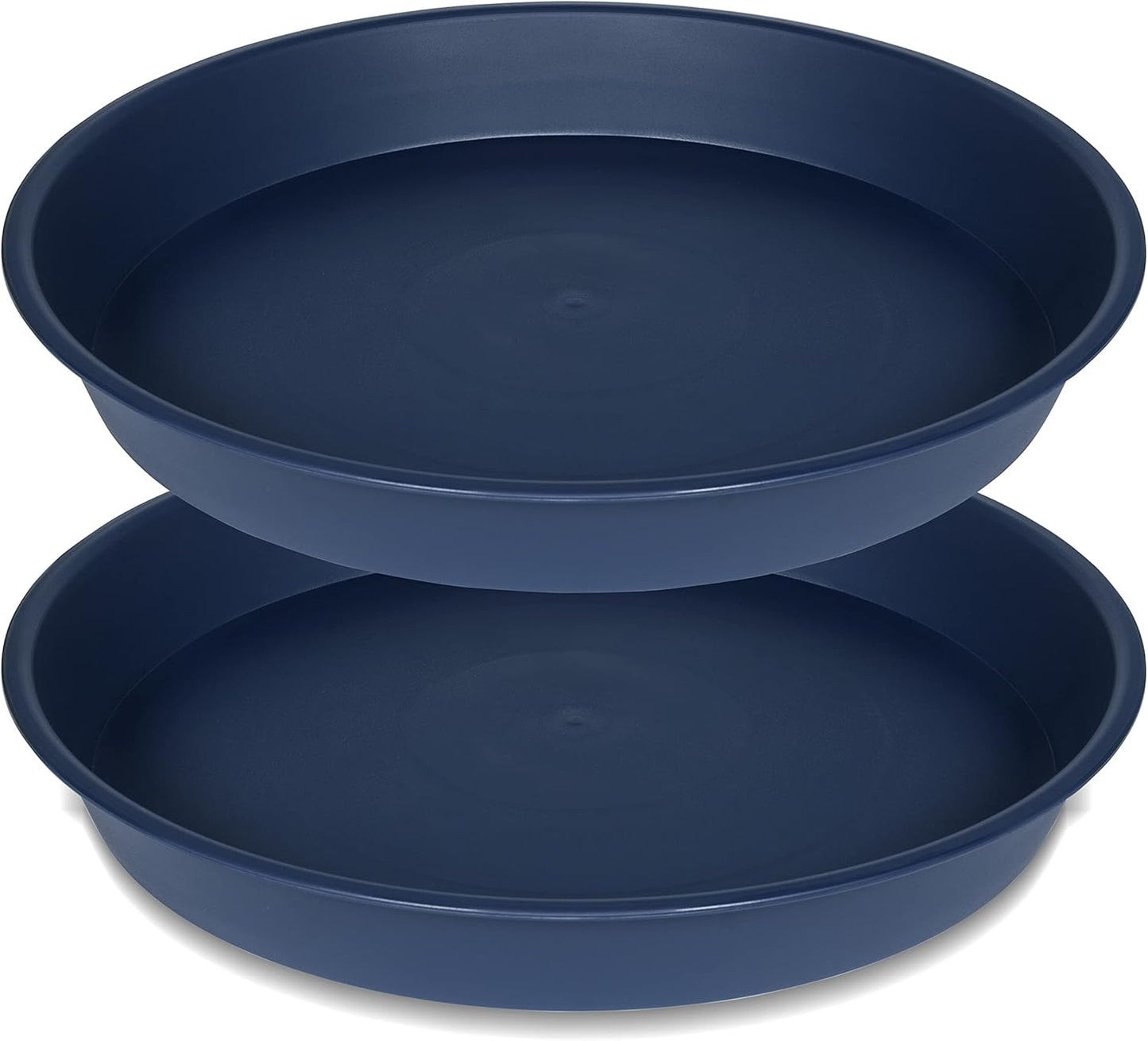 2 Pack of 18 19 inch Plant Saucer Drip Tray (16.6 inch Base), Heavy Duty Deep Plant Saucers for Pots, Plastic Flower Planter Water Trays for Indoors Outdoor (19", Blue)