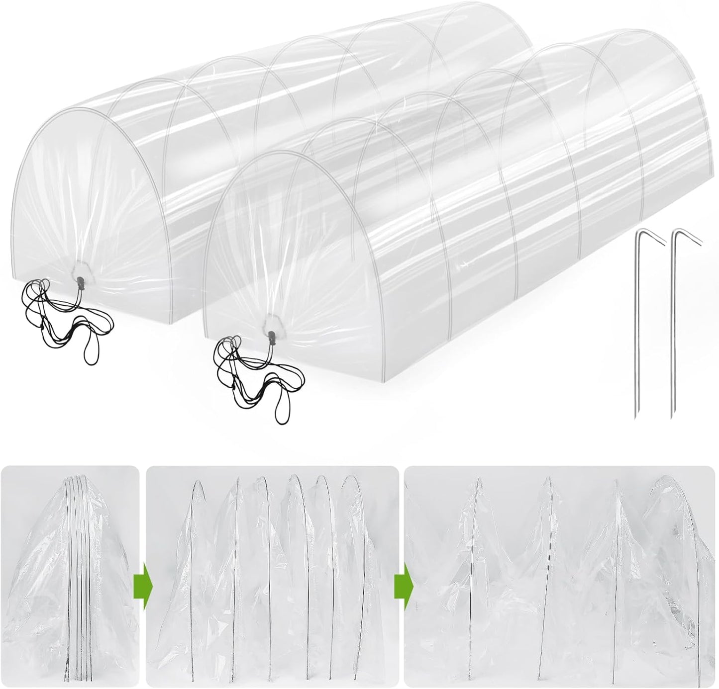 2 in 1 Mini Greenhouse Tunnel Greenhouses,Green Houses for Outside Garden Cloche Tunne Cover Garden Hoops Raised Beds,Outdoor Green House Kits to Build for Outside Winter (1)