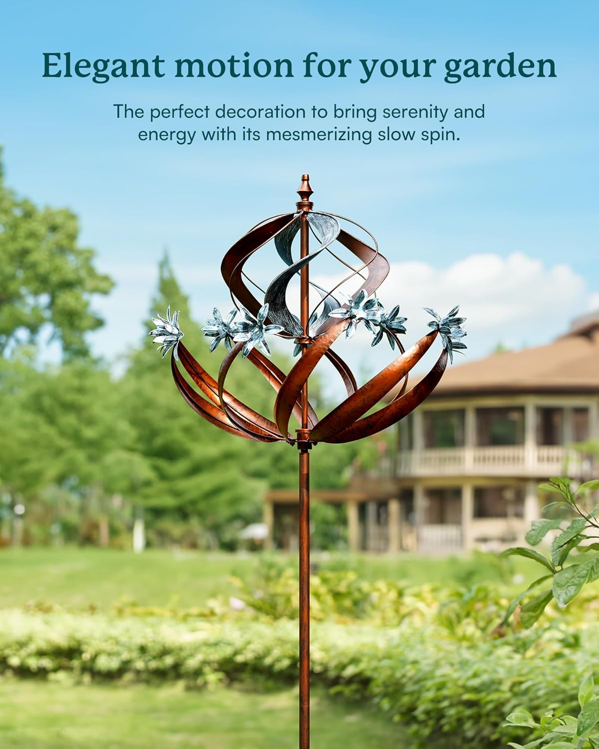 Wind Spinners Outdoor for Yard - Extra Large 86" H Metal Kinetic Yard Art, Wind Sculpture Spinner Garden Decor, Catches Every Breeze & Weather Resistant