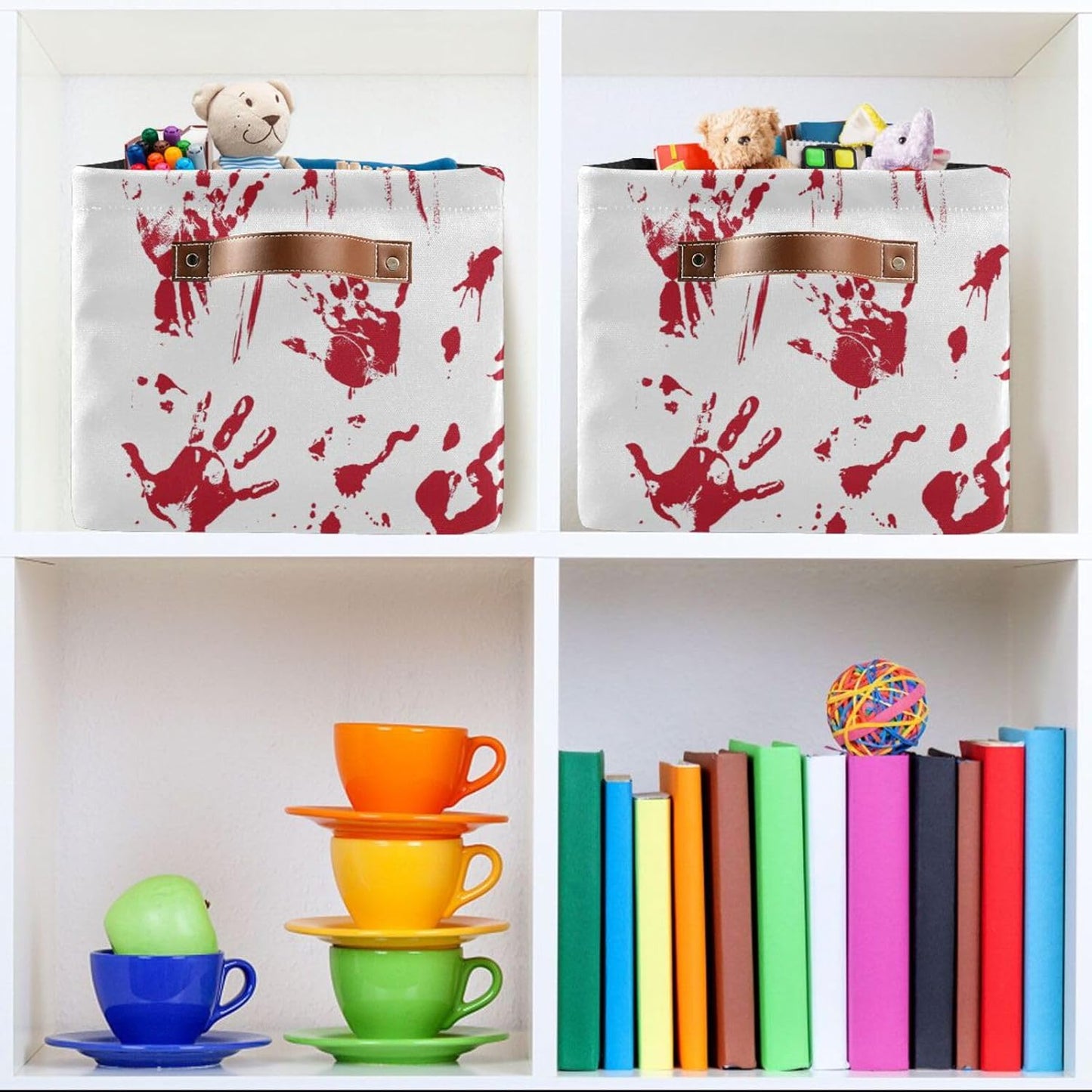 Skull Hand Rectangular Storage Basket Organizer Bin Shelf Baskets For Clothes Gifts For Home Office Dorm