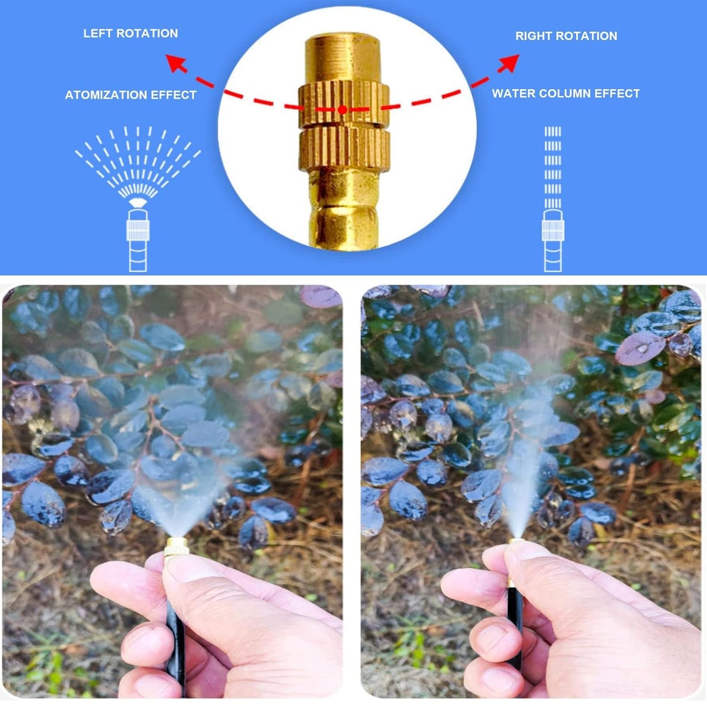 New drip Irrigation kit, Automatic Garden Watering System, Quick Connector and 360-degree Bending Dropper atomizing Copper Nozzle, Garden Plant Lawn Courtyard Watering System.(13 Spray nozzles)