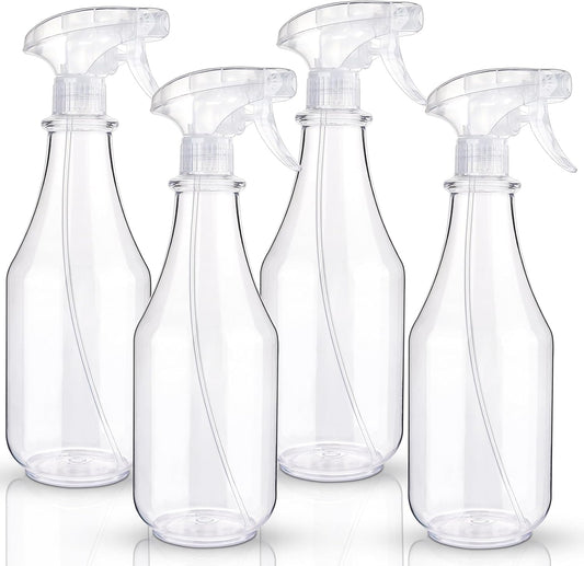 Plastic Spray Bottles Empty Spray Bottle 28.4oz Heavy Duty Spraying Bottles Mist/Stream Water Bottle for Cleaning Solutions, Plants, Pet, Essential Oils, Hair (Clear4)