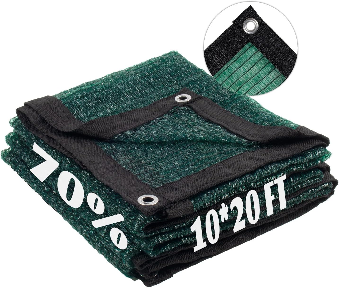 LOVE STORY 10x20FT 70% Green Shade Cloth Sun Shade Net with Grommets Sunblock Net Mesh Tarp for Garden,Plants Cover,Greenhouse and Patio