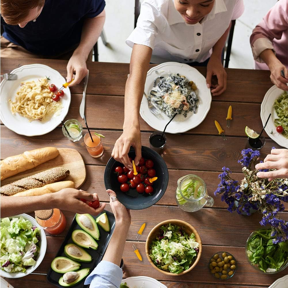 Corn on The Cob Holders, Stainless Steel Heat Resistant Non Slip Barbecue Corn Prongs Skewers for BBQ, Cooking, Birthday Party (20,3.54IN)