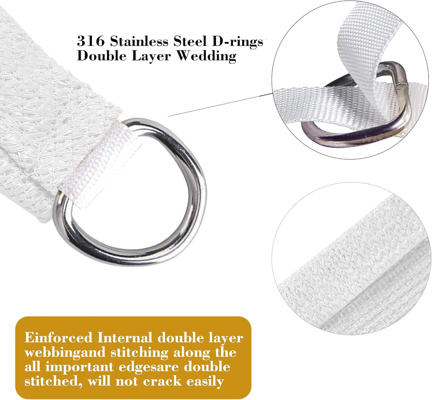 16' x 20' White Rectangle Sun Shade Sail SSP1212 Canopy Durable Fabric UV Block Awning,We Make Custom Orders