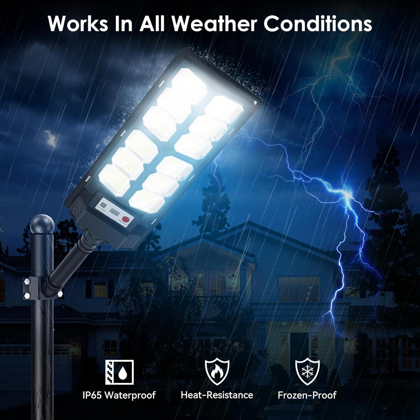 Solar Lights Outdoor Waterproof, 6500K 13000LM LED Dusk to Dawn Solar Street Light, Solar-Powered Flood Lights with Motion Sensor and Remote Control, Solares Parking Lot Light for Yard Walkway, 6-Pack