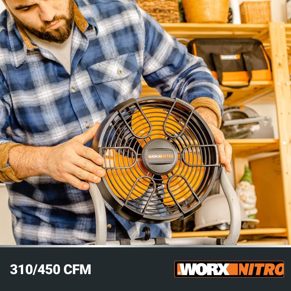 WORX Nitro WX095L 20V Power Share Cordless Work Fan with Ready Charge