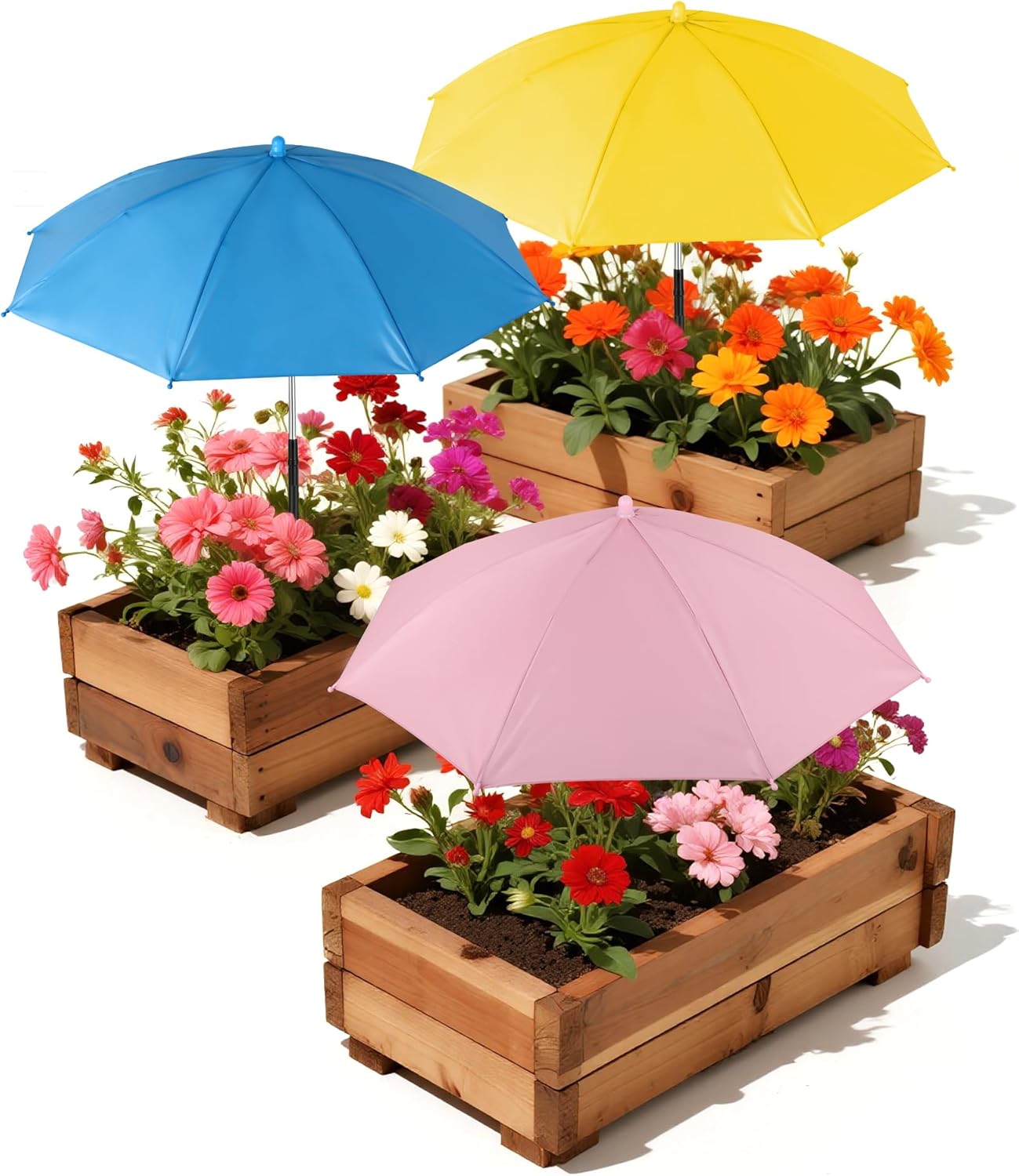 Plant Umbrellas for Outdoor Plants，3 Pack Garden Umbrella Shade for Potted Plants and Garden Beds，23.6" Sun Shade Covers