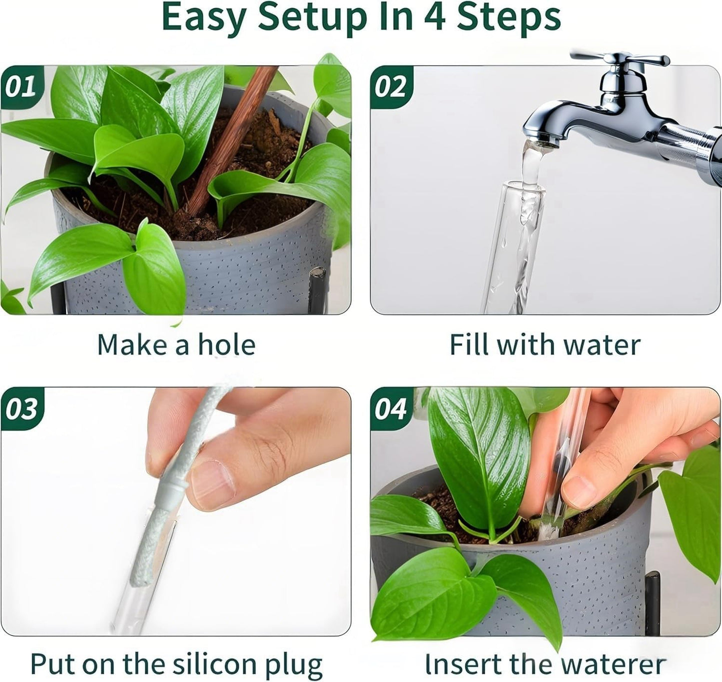 13 oz Up 2 Weeks Extra Large Watering Globes, Light Iridescent Plant Watering Globes, Water Globes for Indoor Plants, Watering Globe, 2 Pack