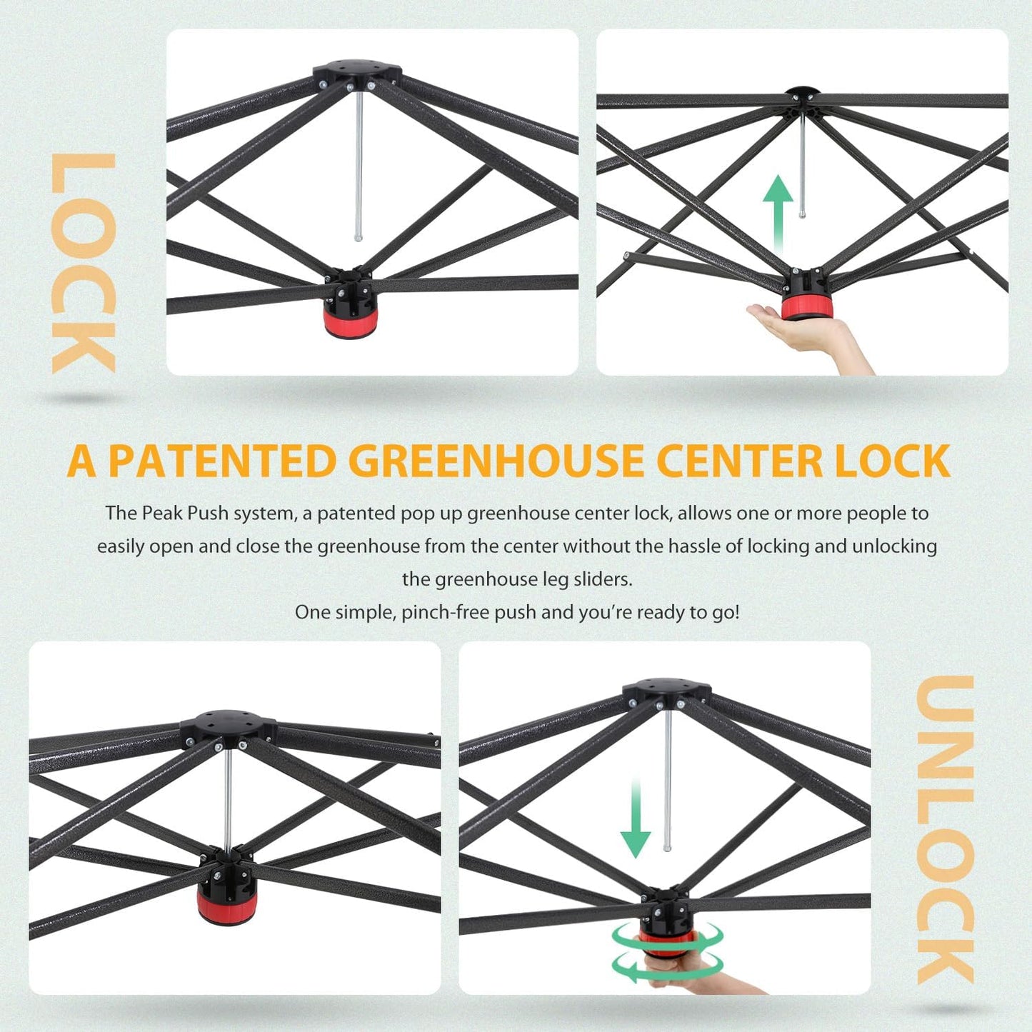 EAGLE PEAK Instant Pop-up Greenhouse, Indoor Outdoor Plant Gardening Green House, Roll-Up Zipper Doors and Side Windows, Walk in 8x6 ft, White/Clear