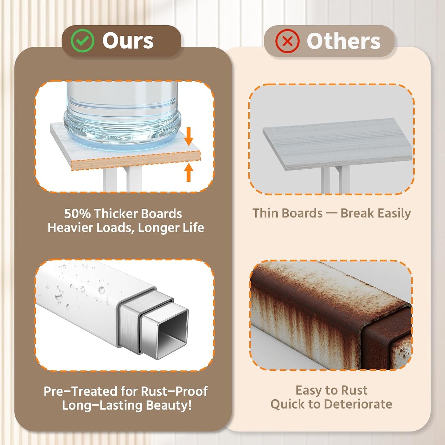 LASZOLA White 5 Tiered Wood Plant Stand Indoor for Large Heavy Duty Planter, Sturdy Multi Level Corner Vertical Flower Rack for Narrow House, Rustic Tall Orchid Shelving Holder for Decor, Space Saving