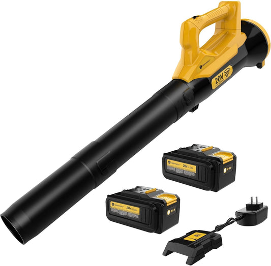 Orientools Leaf Blower Cordless, 20V Powerful Electric Cordless Leaf Blower 2×4.0 Ah Batteries & Charger, Variable Speed Trigger, Portable Lightweight Blowers for Lawn Care, Yard, UL 62133 Certified