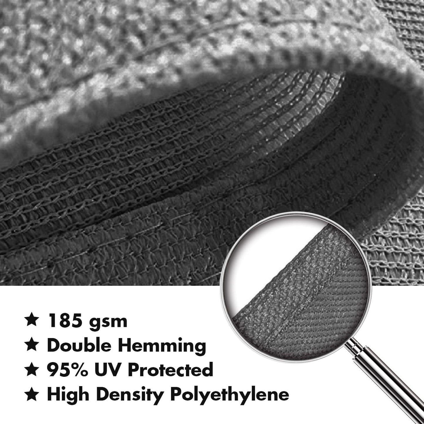 KANAGAWA 20'X20' Dark Gray Custom Size Sun Shade Sail Square UV Block Canopy Cover for Patio Backyard Lawn Garden Outdoor (Customized Available)