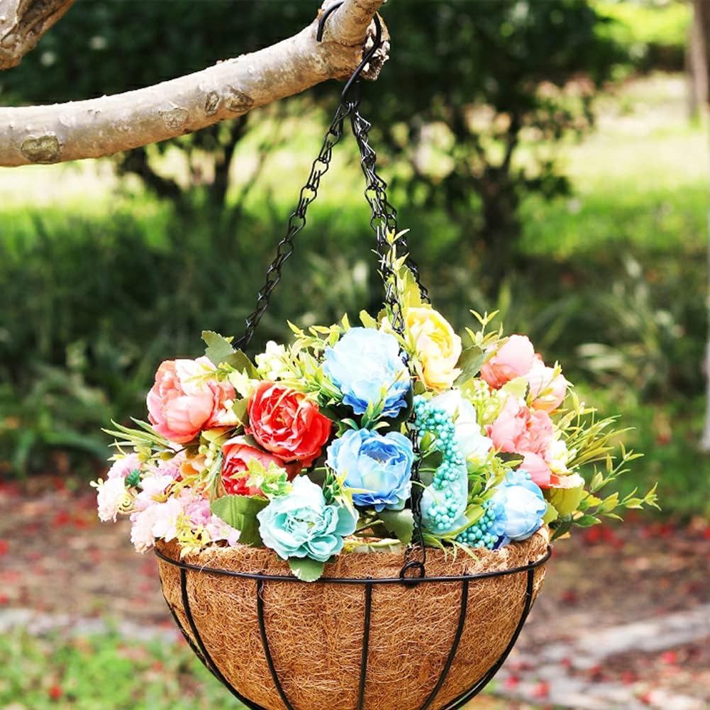 4PCS Coco Liner for Hanging Basket 24 Inch Round 100% Natural Planter Liner Replacement Plant Basket Liners Coco Fiber Liner for Garden Planters Coconut Coir Liner Flower Pot for Hanging Basket