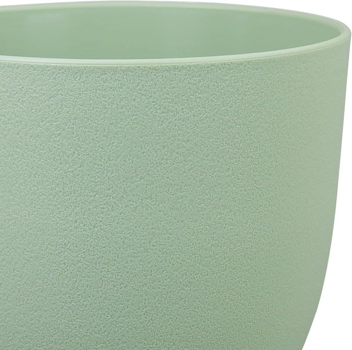 Flower Pots 9/8/7.5 inch, Plant Pots for Indoor Outdoor Plants, Set of 3 Modern Decorative Plastic Planters with Drainage Holes and Saucers for Garden Porch House Plants, Green