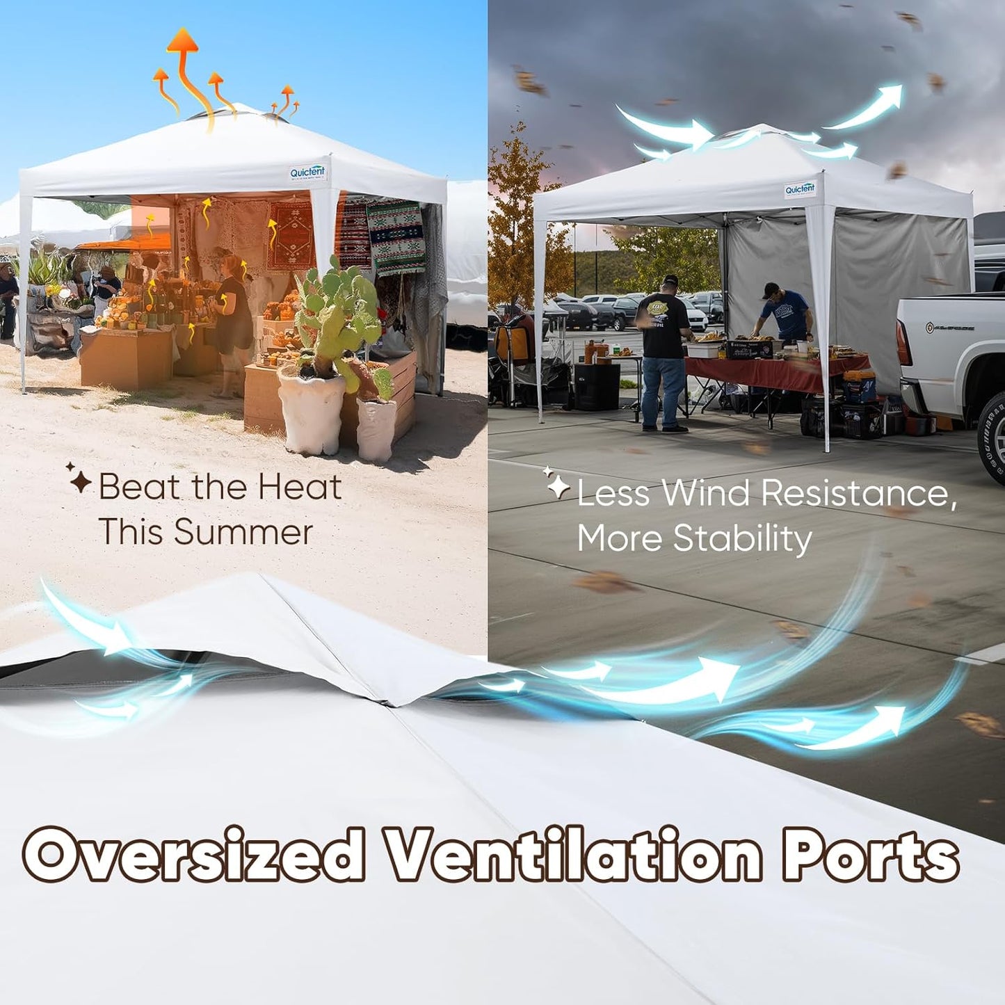 Quictent 10x10 Pop Up Canopy Tent, Instant Setup Gazebo for 1 Person, Portable & Compact, Waterproof & UV Protection, Ideal for Camping, Beach, Parties, and Outdoor Events