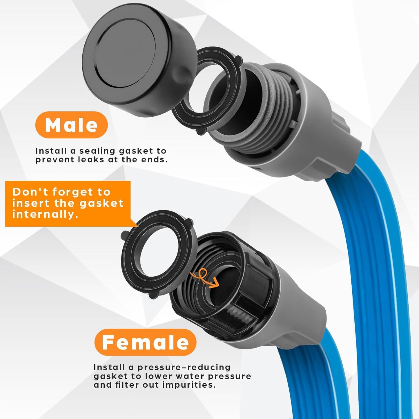 Sprinkler Hose 50FT, Heavy Duty Watering Hoses, Efficient Irrigation Tubing for Garden Lawn Sprinklers System with 20 Pack Staples