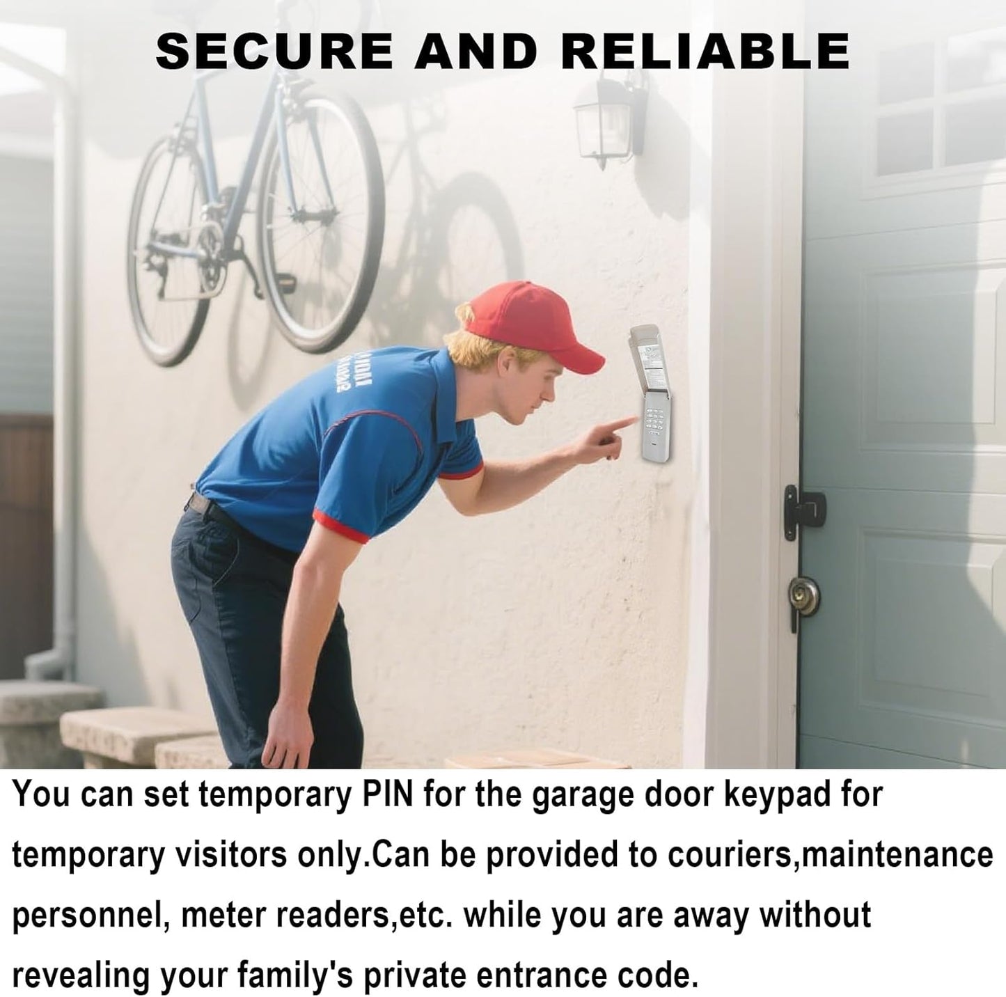 Garage Door Opener Keypad for Liftmaster Chamberlain Craftsman Garage Door Opener, Replace Wireless Keypad 877MAX Keyless Entry with 315/390 MHZ Learn Button Produced Since 1993