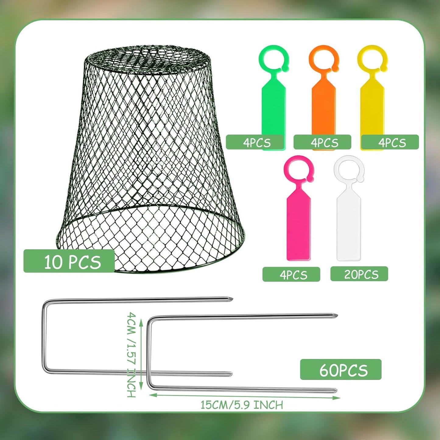 10 Pcs Garden Chicken Wire Plant Covers, 11x11Inch Metal Wire Garden Cloches Chicken Wire Cloche Plant Protector Heavy Duty Garden Plant Cloche for Keeping Bunnies Chicken Squirrels Birds Other Out