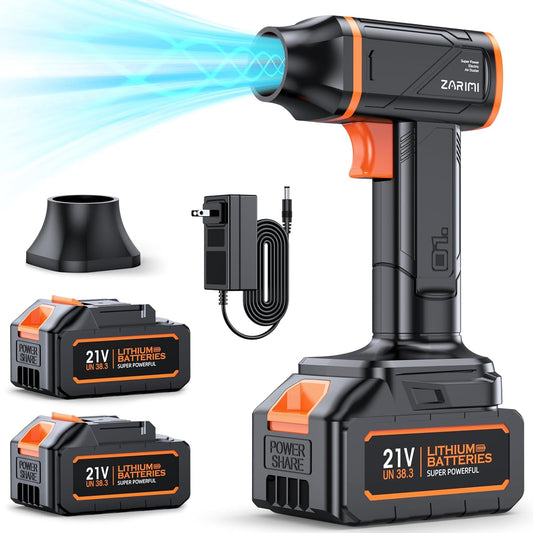 Leaf Blower Cordless with Brushless Motor, 1000000RPM Handheld Electric Leaf Blower with 2 X 4.0Ah Batteries & Charger, Lightweight Leaf Blowers for Patio Cleaning, Lawn Care, Blowing Fallen Leaves