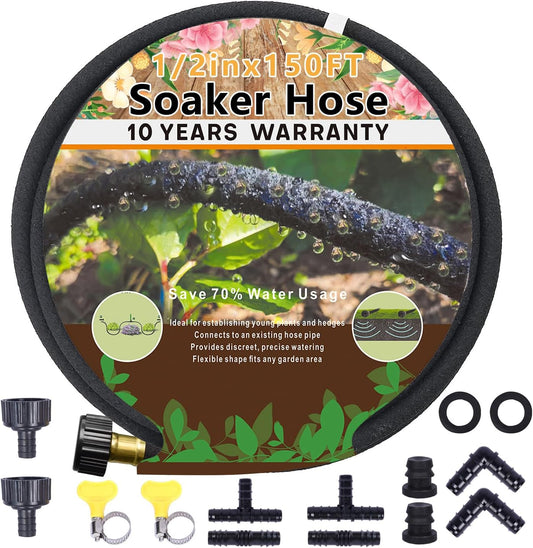 1/2" Soaker Hose - 150 Ft Drip Irrigation System