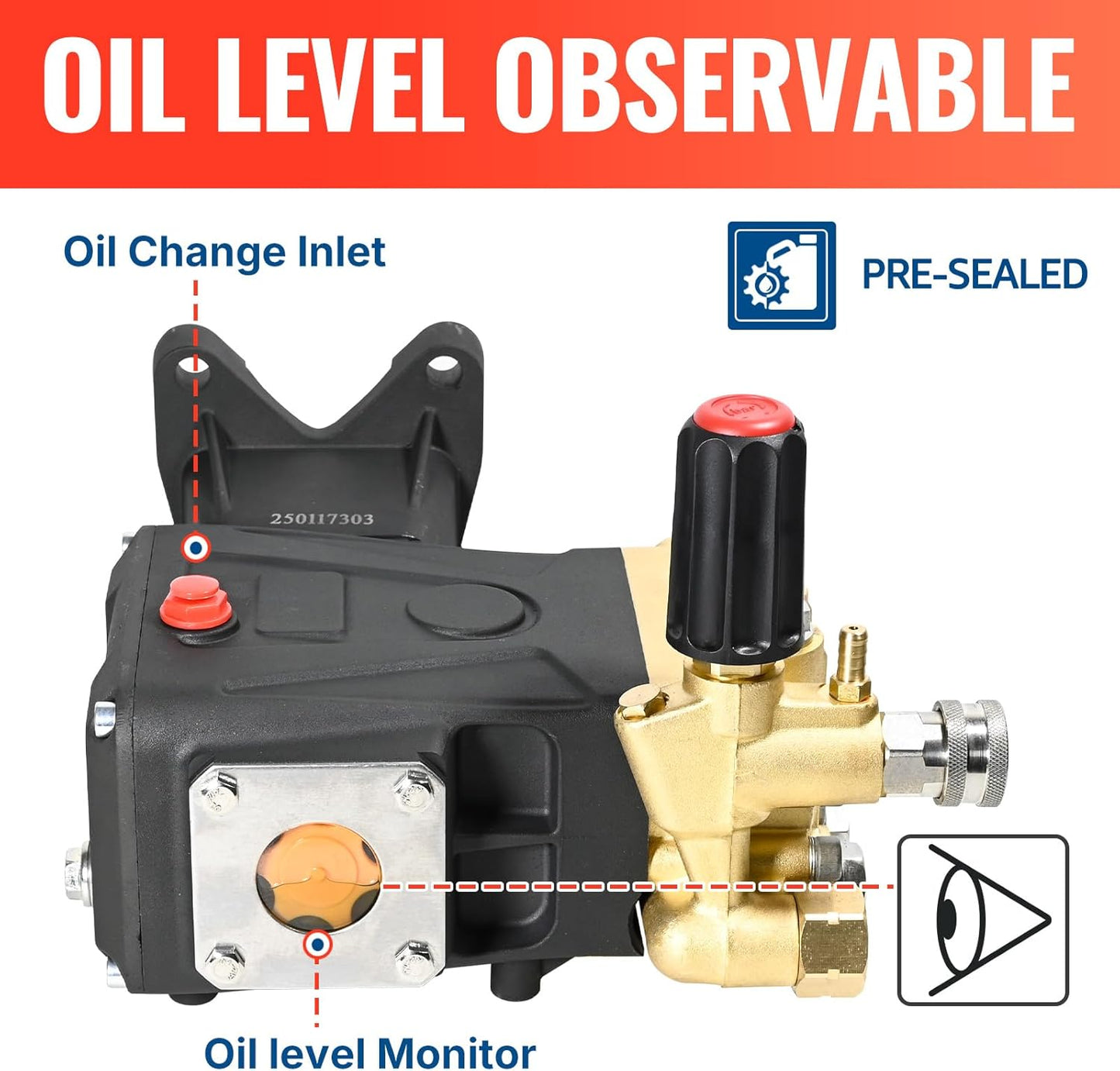 YAMATIC Horizontal Triplex Plunger Pressure Washer Pump 1" Shaft 4400 PSI 4.5 GPM, Replacement for Simpson AAA 90034, 90039,90038, Honda GX340, GX390, GX270 for Industrial Gas Powered Washers