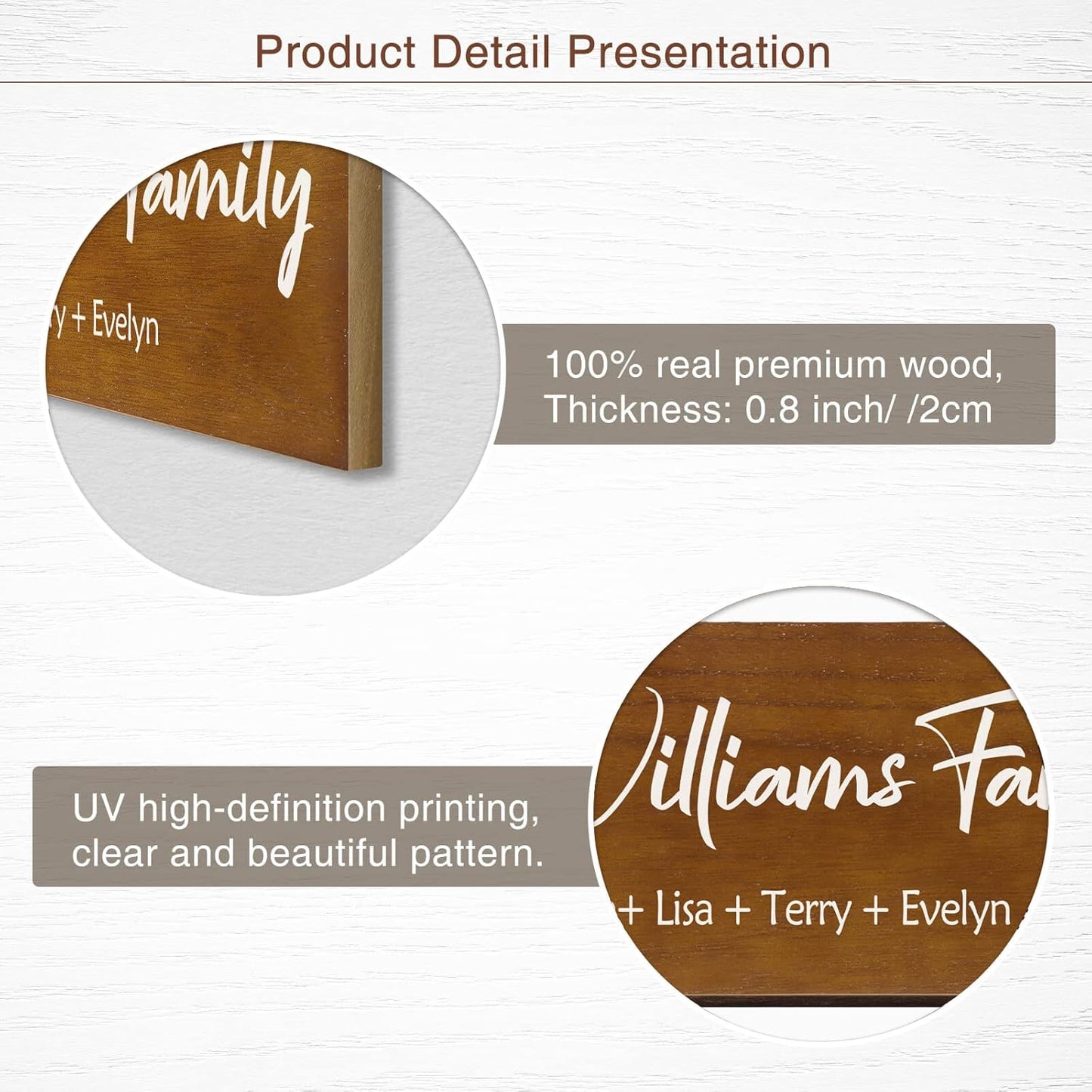 Bemaystar Personalized Family Name Wooden Sign, Family Established Sign, Home Gifts for housewarming, Wedding Gift, Mother's Day Gift, Rustic Farmhouse Decor Sign 16" x 6"