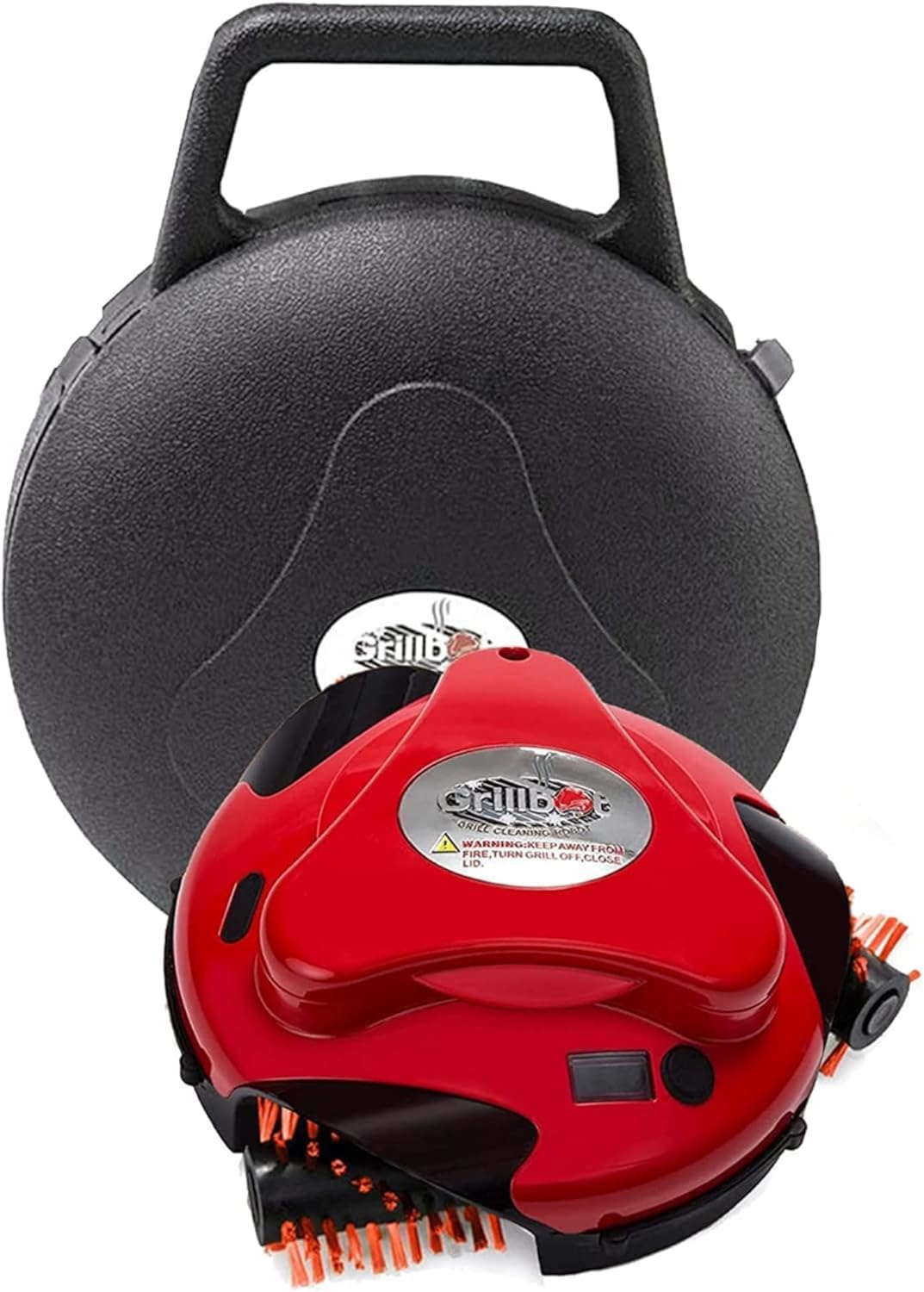 Grillbot Automatic Grill Cleaning Robot with Nylon Brushes, BBQ Grill Cleaner, Grill Brush, Grill Scraper, BBQ Accessories (Red Grillbot + Carry Case)
