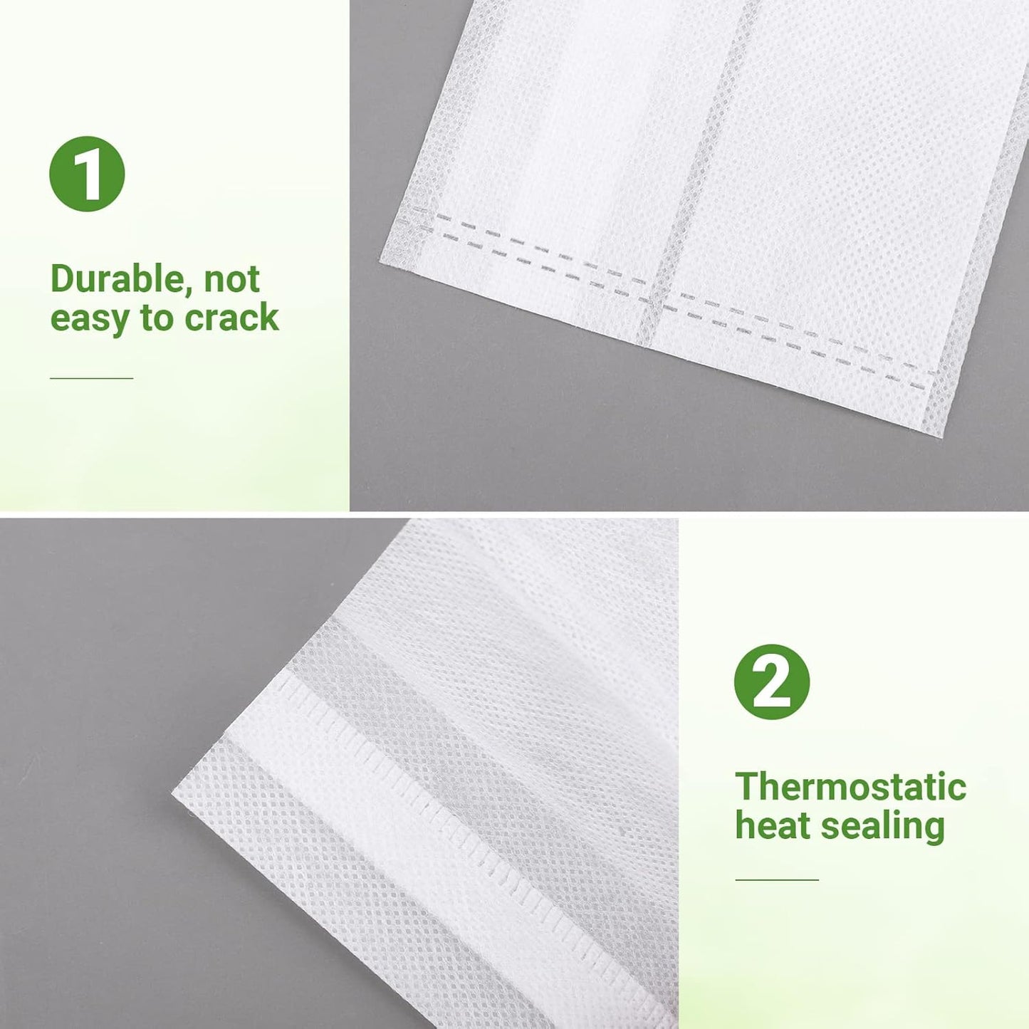 GREANER 100PCS Nursery Growing Bags Large, 7.8x8.6 inches Biodegradable Non-Woven Fabric Seedling Grow Bag, Seed Starting Pots Pouches for Planting Seedling Cutting Clones, White Plant Nursery Bags