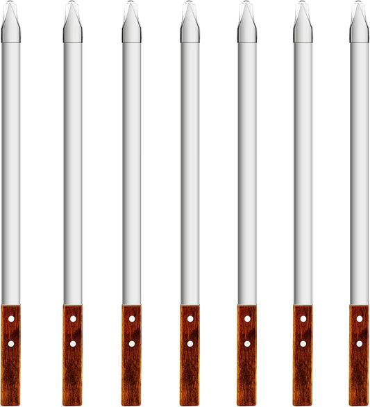 23.6 Inch Long Kabob Skewers,0.91Inch Wide Skewers for Kabobs,Metal Stainless Steel Skewers for Grilling,Extra Large Flat Kebab BBQ Skewers,Barbecue Kabob Sticks with Wood Handle,Set of 7 Kebob