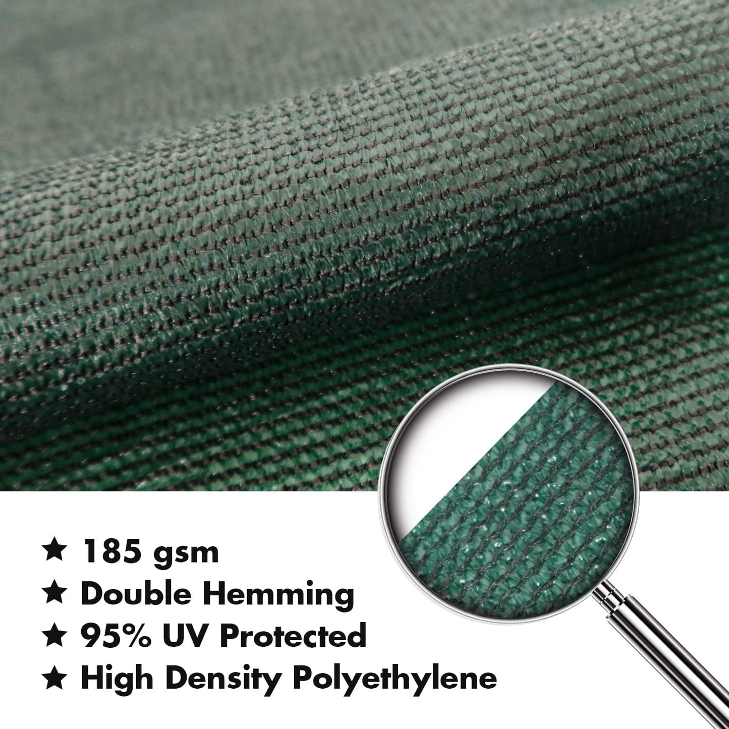 KANAGAWA 6'X10' Dark Green Custom Size Sun Shade Sail Rectangle UV Block Canopy Cover for Patio Backyard Lawn Garden Outdoor (Customized Available)