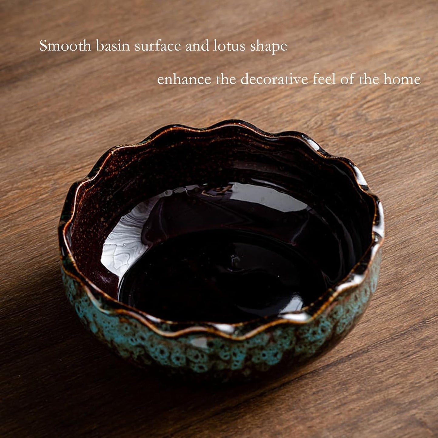 RUIGO Lotus Flower Bowl,Aquatic Planter Bowl,Bonsai Pots with Lotus Flower Design,Ceramic Lotus Flower Bowl,Perfect for Growing Hydroponic Plant,Decorative Bowl for Home,Garden