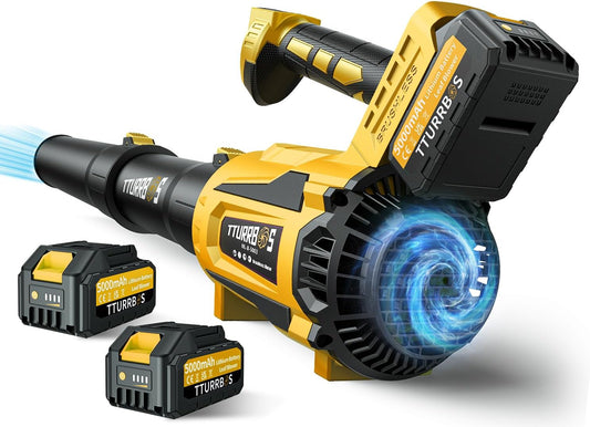 Leaf Blower Cordless - 650CFM Brushless Motor Leaf Blower with 6-Speed Control & Ergonomic Handle - Includes 2 x 5.0Ah Batteries & Fast Charger - Blowers for Lawn Care, Yard, Patio, Leaves, Snow, Dust