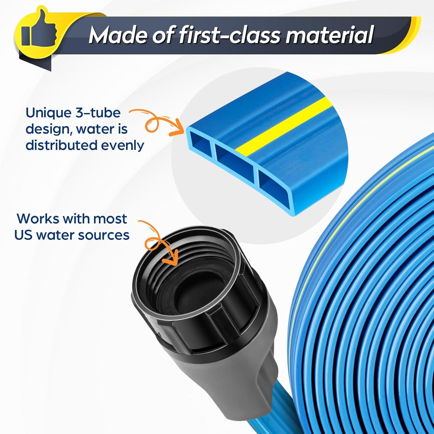 Sprinkler Hose 75FT, Heavy Duty Watering Hoses, Efficient Irrigation Tubing for Garden Lawn Sprinklers System with 20 Pack Staples