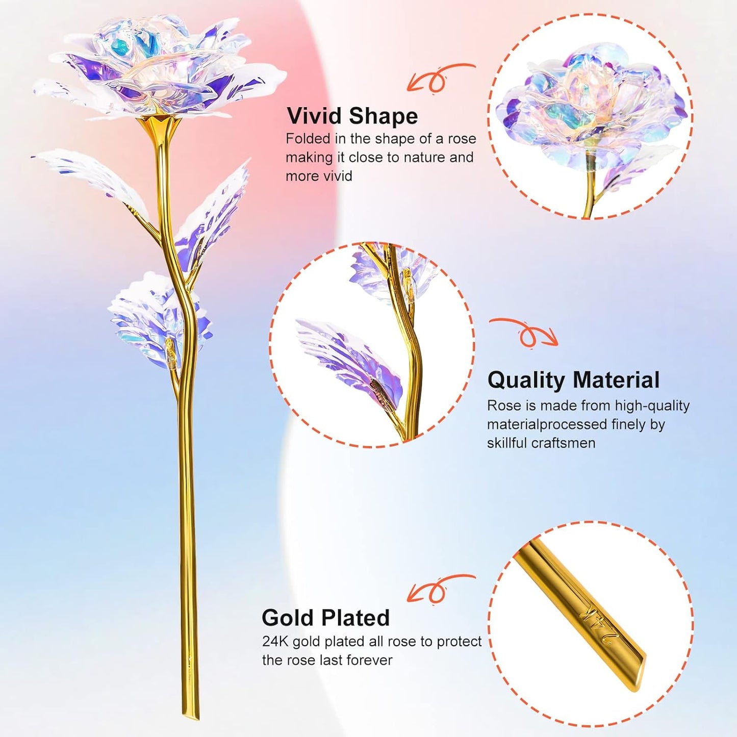 Gifts for Women Mom Birthday Gifts Galaxy Rose Glass Flowers Forever Eternal Roses Artificial Flowers Mothers D Gifts for Grandma Wife Daughter Sister Kids