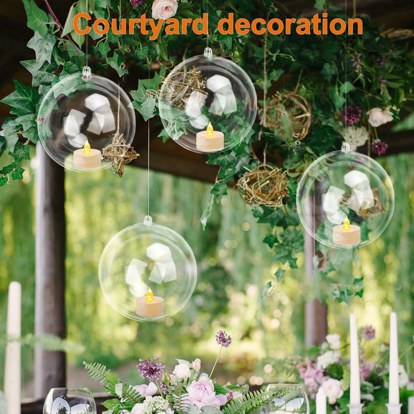20 Pcs 4.72 Inch Clear Acrylic Fillable Balls, Christmas DIY Fillable Ornaments Balls, Acrylic Ornaments Ball for Christmas, Holidays, Weddings, Parties, and Home Decor