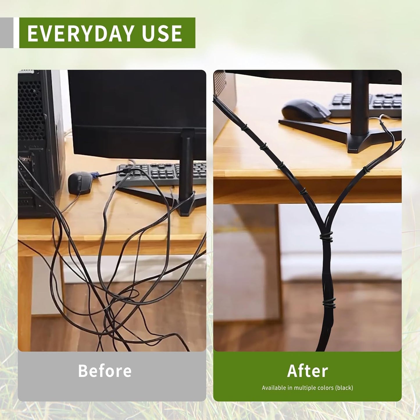 Garden Flexible Wire Tie, Soft Twist Plant Ties Support Plant Vines for Supporting and Fixing Garden Planting Branches Vines & Stems ，Organize Data Wire and Office Organization 65.6’ ( 3.5MM) (black)