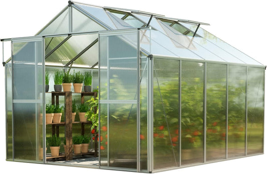 Greenhouse Topas 5 Aluminum Frame 7.4 x 10.6 ft with Approx. 8 mm Polycarbonate Panels